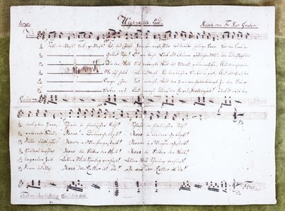 Die Noten von «Stille Nacht! Heilige Nacht!» Foto: Salzburgerland auf Kulturonline.ch