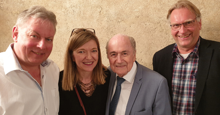 «Persönlich im Hof zu Wil» mit Moderator Roland P. Poschung, Annemarie Meyer, Sepp Blatter und Daniel Schönenberger (v.l.) auf Kulturonline.ch
