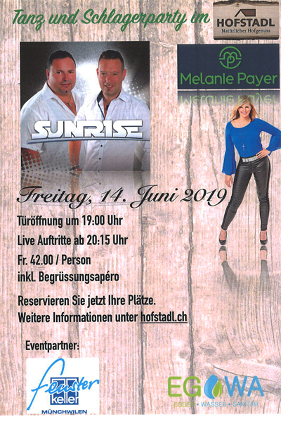 Tanz- und Schlagerparty im Hofstadl Gossau eine Veranstaltung von JHK Event