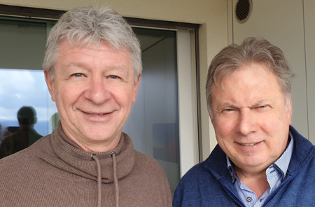 Wiler Stadtpräsident Hans Mäder und Moderator Roland P. Poschung, Botschafter der Stadt Wil 