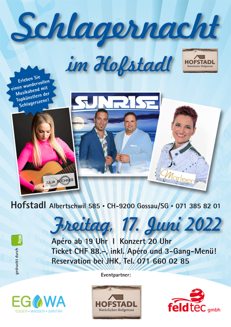 Schlagernacht im Hofstadl am Freitag, 17. Juni 2022