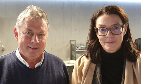 Nathalie Wappler SRF-Chefin mit Moderator Roland P. Poschung